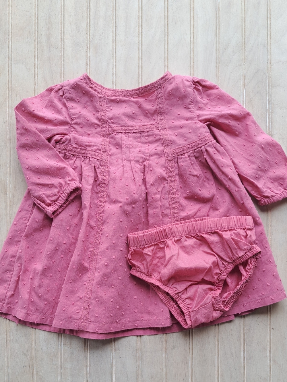 Baby B'gosh Swiss Dot Dress Bloomers Set Infant 100% Cotton Lightweight Boho